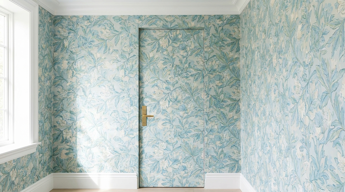 wallpaper around doors